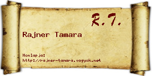 Rajner Tamara névjegykártya